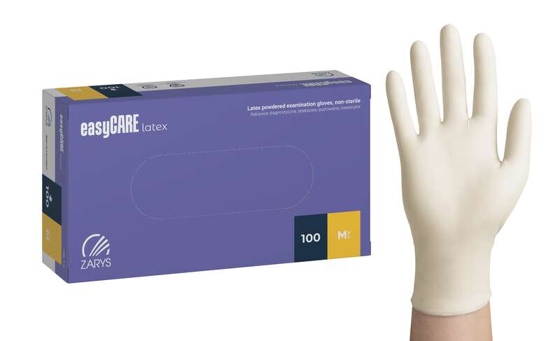 easyCARE latex Рукавички оглядові, латексні, припудрені, нестерильні, розмір L
